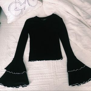 Funky bell sleeve crop top